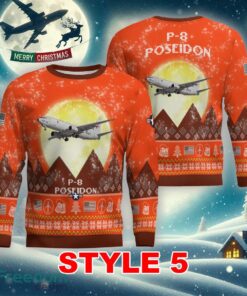 P-8 Poseidon P8 Aircraft Moonlight Multi Color Ugly Christmas 3D Sweater Gift For Men And Women - P-8 Poseidon P8 Aircraft Moonlight Ugly Christmas Sweater_41