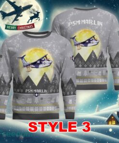 P5M Marlin Aircraft Moonlight Multi Color Knitted Christmas Sweater AOP Gift For Men And Women - P5M Marlin Aircraft Moonlight Ugly Christmas Sweater_21