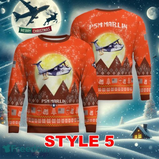 P5M Marlin Aircraft Moonlight Multi Color Knitted Christmas Sweater AOP Gift For Men And Women - P5M Marlin Aircraft Moonlight Ugly Christmas Sweater_41