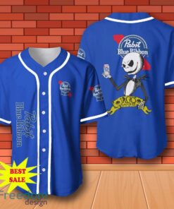 Pabst Blue Ribbon Halloween Jack Skellington Nightmare Baseball Jersey for All Genders