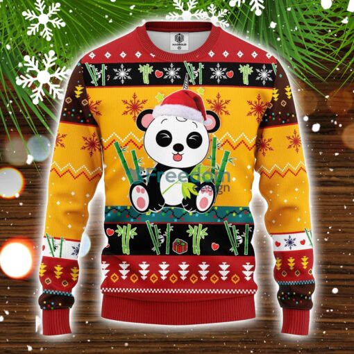 Panda Ugly Christmas Sweater Yellow Amazing Gift Idea Christmas Gift Product Photo 1