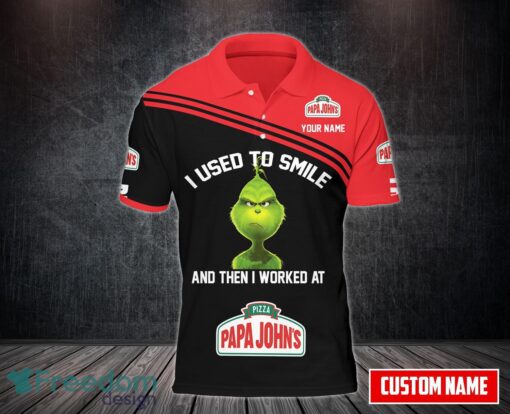 Papa John's Pizza Team Working Shirt 3D Polo Shirt Golf Polo Custom Name Product Photo 1