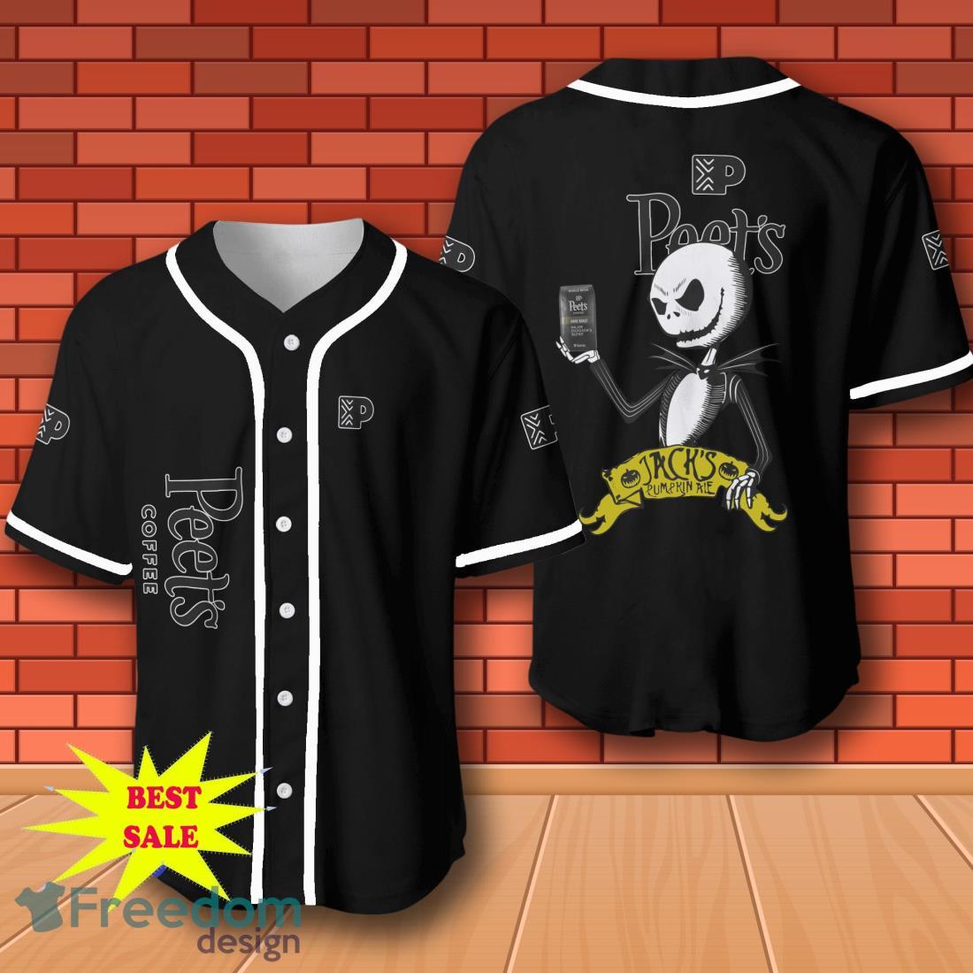 Peet's Coffee Halloween Jack Skellington Nightmare Baseball Jersey for All Genders image Peet's Coffee Halloween Jack Skellington Nightmare Baseball Jersey for All Genders