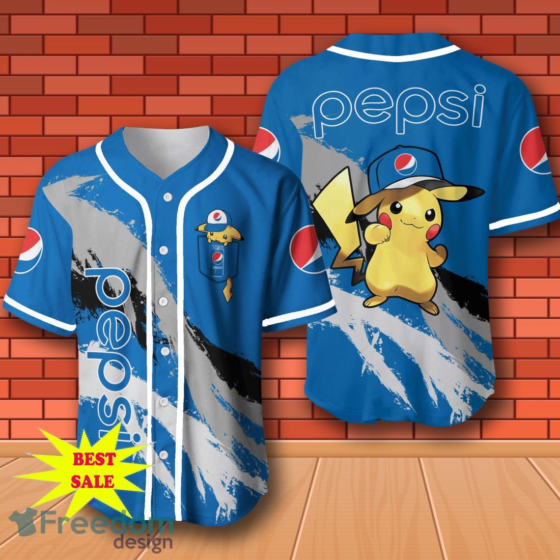 Pepsi Pikachu Pokemon Baseball Jersey for All Genders image Pepsi Pikachu Pokemon Baseball Jersey for All Genders Product Photo 1