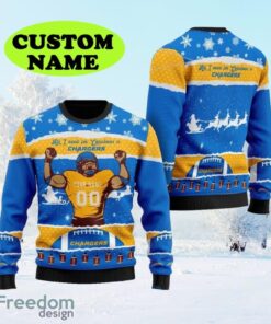 Personalized NFL Los Angeles Chargers All I Need For Christmas Ugly Christmas Sweater Perfect Gift For Football Big Fans