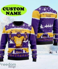 Personalized NFL Minnesota Vikings All I Need For Christmas Ugly Christmas Sweater Perfect Gift For Football Big Fans