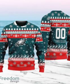 Philadelphia Eagles Merry Christmas Ugly Sweater New Designs Gift For Fans Custom Name And Number