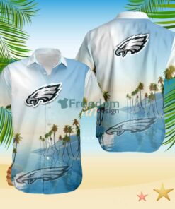 Philadelphia Eagles Tropical Beach Blue Hawaiian Shirt
