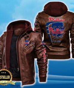 Philadelphia Phillies Leather Jacket Black And Brown Color For Men And Women Gift Fans All OVer Print Gift Fans - Philadelphia Phillies Leather Jacket_2