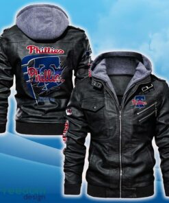 Philadelphia Phillies Leather Jacket Black And Brown Color For Men And Women Gift Fans All OVer Print Gift Fans