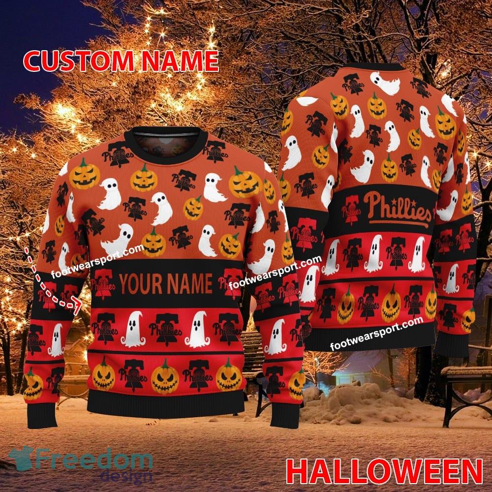 Philadelphia Phillies Personalized Halloween Ugly Christmas Sweater For Fans image Philadelphia Phillies Personalized Halloween Ugly Christmas Sweater For Fans - Philadelphia Phillies Personalized Halloween Ugly Christmas Sweater For Fans