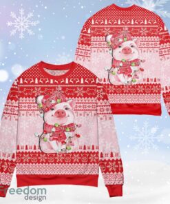 Pig So Cute Farmer Christmas Pink Christmas Ugly Sweater 3Dl