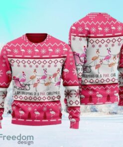 Pink Christmas Flamingo Santan Ugly Christmas Sweater For Men And Women
