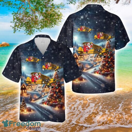 Piper J-3 Cub Christmas Aloha 3D Hawaiian Shirt Product Photo 1