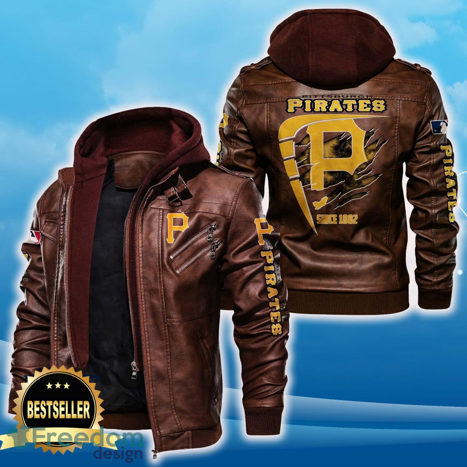 Pittsburgh Pirates Leather Jacket Black And Brown Color For Men And Women Gift Fans All OVer Print Gift Fans image Pittsburgh Pirates Leather Jacket Black And Brown Color For Men And Women Gift Fans All OVer Print Gift Fans - Pittsburgh Pirates Leather Jacket_2