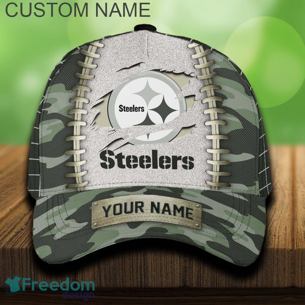 Pittsburgh Steelers 3D Hat And Cap Beach Design Camo Green For Fans Gift Custom Name image Pittsburgh Steelers 3D Hat And Cap Beach Design Camo Green For Fans Gift Custom Name - Pittsburgh Steelers 3D Hat And Cap Camo_1