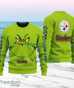 Pittsburgh Steelers NFL Ginch Face Funny Custom Name Ugly Sweater Merry Chistmas Gift For Fans