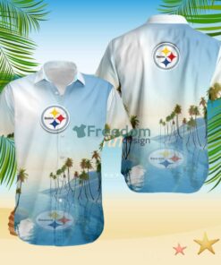 Pittsburgh Steelers Tropical Beach Blue Hawaiian Shirt