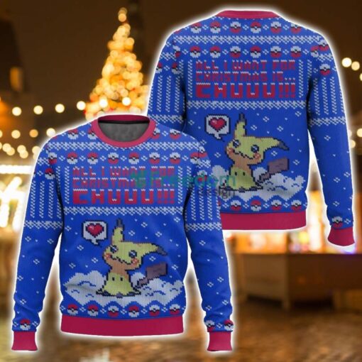 Pokemon, All I Want for Christmas is Chuuu Ugly Christmas Sweater For Men And Women Christmas Holiday Gift - Pokemon, All I Want for Christmas is Chuuu Ugly Sweater-3