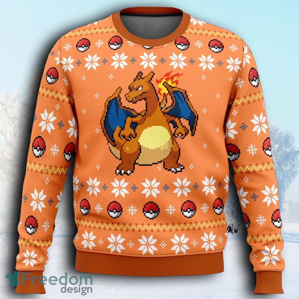 Pokemon Christmas Blaze Charizard Ugly Christmas Sweaters 3D Super Hot image Pokemon Christmas Blaze Charizard Ugly Christmas Sweaters 3D Super Hot Product Photo 1