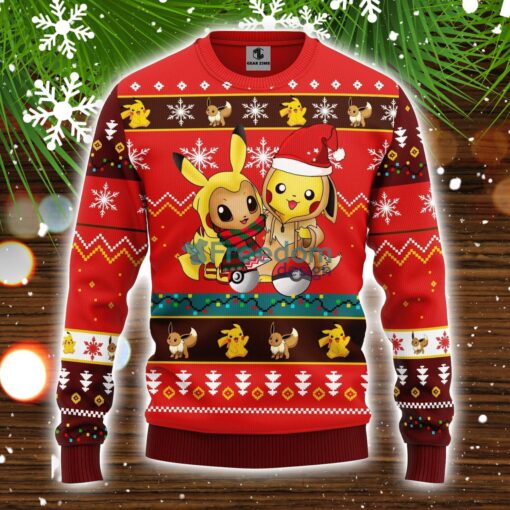 Pokemon Cute Noel Mc Ugly Christmas Sweater Red 1 Amazing Gift Idea Christmas Gift Product Photo 1