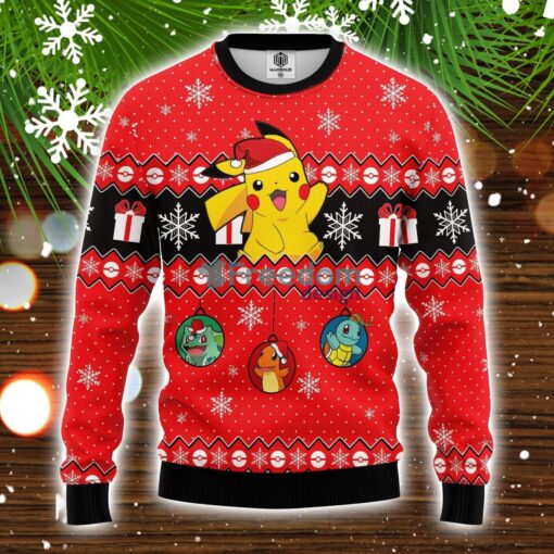 Pokemon Pikachu 3 Ugly Christmas Sweater Amazing Gift Idea Christmas Gift Product Photo 1