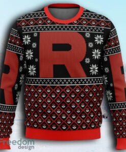Pokemon Team Rocket Red Black Ugly Christmas Sweaters 3D Super Hot