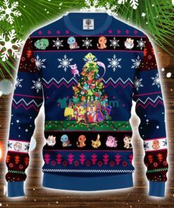 Pokemon Ugly Christmas Sweater Tree Blue 1 Amazing Gift Idea Christmas Gift