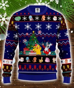 Pokemon Ugly Christmas Sweater Tree Blue 2 Amazing Gift Idea Christmas Gift Product Photo 1