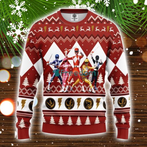 Power Ranger Red Ugly Christmas Sweater Amazing Gift Idea Christmas Gift Product Photo 1