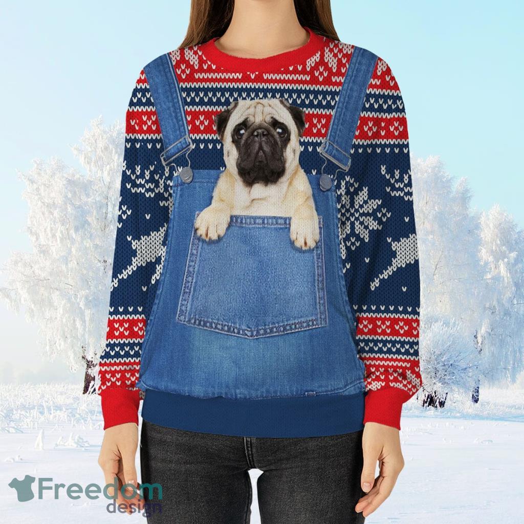 Pug Baby Dog Christmas Knitting Pattern Sweater Gift For Dog Lover, Funny Christmas image Pug Baby Dog Christmas Knitting Pattern Sweater Gift For Dog Lover, Funny Christmas Product Photo 1
