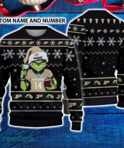Purdue Boilermakers 3D Ugly Christmas Sweater Grinch Funny Custom Number And Name