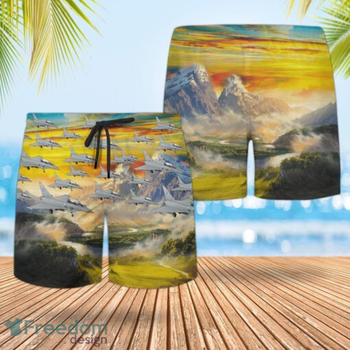 RAF Eurofighter Typhoon T3 Hawaiian Shirt And Shorts Beach Gift Product Photo 2