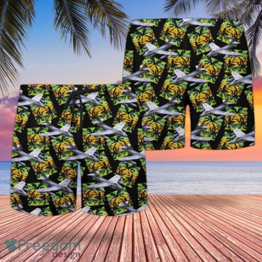 RAF Historical Hawker Hunter Hawaiian Shirt And Shorts Beach Gift Product Photo 2