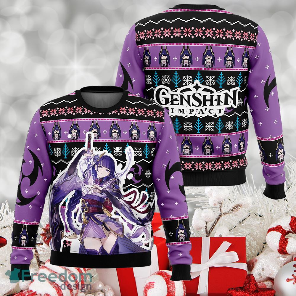 Raiden Genshin Impact Knitted Xmas Sweater Gift Holidays - Raiden Genshin Impact Knitted Xmas Sweater Gift Holidays