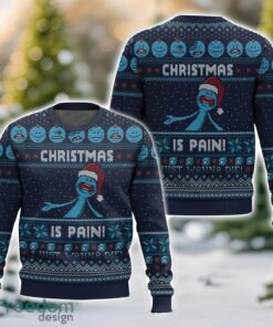 Rick and Morty, Mr. Meeseeks “Christmas Is Pain” Christmas Ugly Christmas Sweater 3D All Printed Sweater Christmas Gift