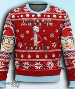 Rick And Morty Time For A Beer Ugly Christmas Sweaters 3D Super Hot