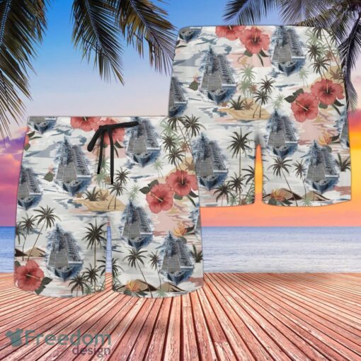 RN Historical Invincible-class Aircraft Carrier Hawaiian Shirt And Shorts Beach Gift Product Photo 2