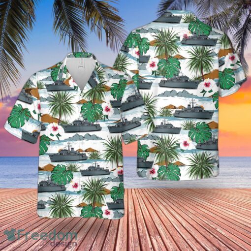 RN Hunt class Mine Countermeasures Vessel Hawaiian Shirt And Shorts Beach Gift Product Photo 1