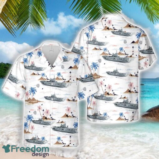 Royal Navy HMS Hermes (R12) Hawaiian Shirt 3D Printed Shirt Product Photo 1