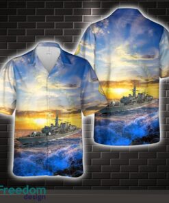 Royal Navy HMS Monmouth (F235) All Printed 3D Hawaiian Shirt For Men Women