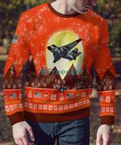 S-3 Viking S3 Aircraft Moonlight 3D Print Orange Color Ugly Christmas Sweater Christmas Gift Product Photo 4