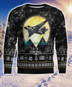 S 3 Viking S3 Aircraft Moonlight Black Ugly Christmas Sweater Veteran Sweater image S-3 Viking S3 Aircraft Moonlight Black Ugly Christmas Sweater Veteran Sweater Product Photo 3