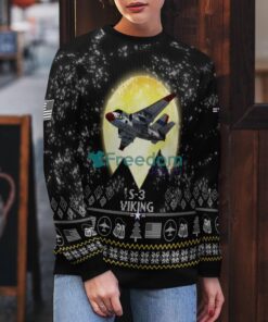 S-3 Viking S3 Aircraft Moonlight Black Ugly Christmas Sweater Veteran Sweater