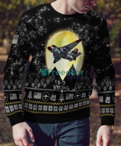 S 3 Viking S3 Aircraft Moonlight Black Ugly Christmas Sweater Veteran Sweater image S-3 Viking S3 Aircraft Moonlight Black Ugly Christmas Sweater Veteran Sweater Product Photo 5