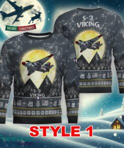 S-3 Viking S3 Aircraft Moonlight Multi Color Knitted Christmas Sweater Gift For Men And Women