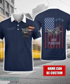 S-3 Viking S3 Custom Name AOP Aircraft Polo Shirt Veteran Golf polo Shirt Navy Color