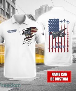 S-3 Viking S3 Custom Name AOP Aircraft Polo Shirt Veteran Golf polo Shirt White Corlor