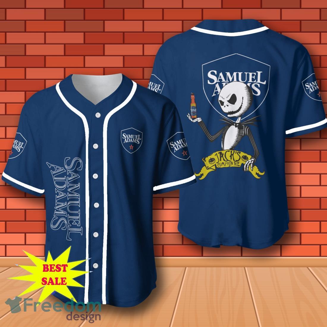 Samuel Adams Halloween Jack Skellington Nightmare Baseball Jersey for All Genders image Samuel Adams Halloween Jack Skellington Nightmare Baseball Jersey for All Genders Product Photo 1