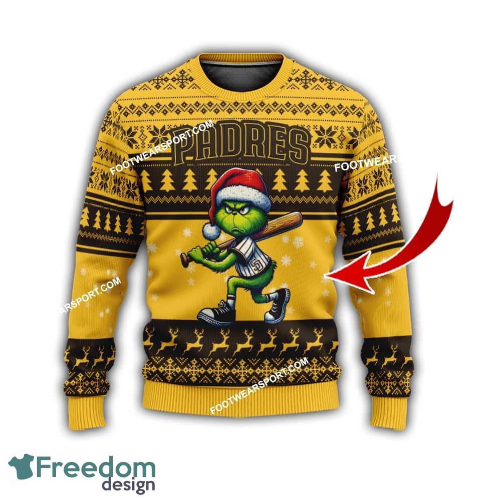 San Diego Padres Grinch Design Ugly Christmas 3D Sweater Gift For Men And Women image San Diego Padres Grinch Design Ugly Christmas 3D Sweater Gift For Men And Women - San Diego PadresMulti Grinch Ugly Christmas Sweater Gift Adult Photo 1